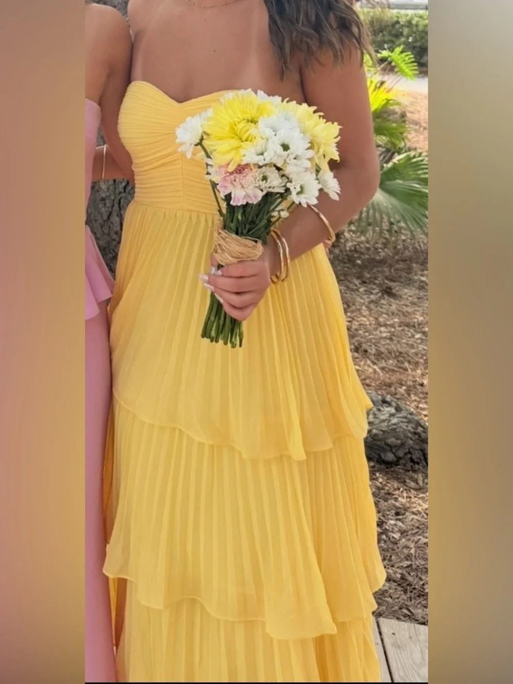Lulu's Yellow Tiered Maxi Dress - Picture 2 of 5